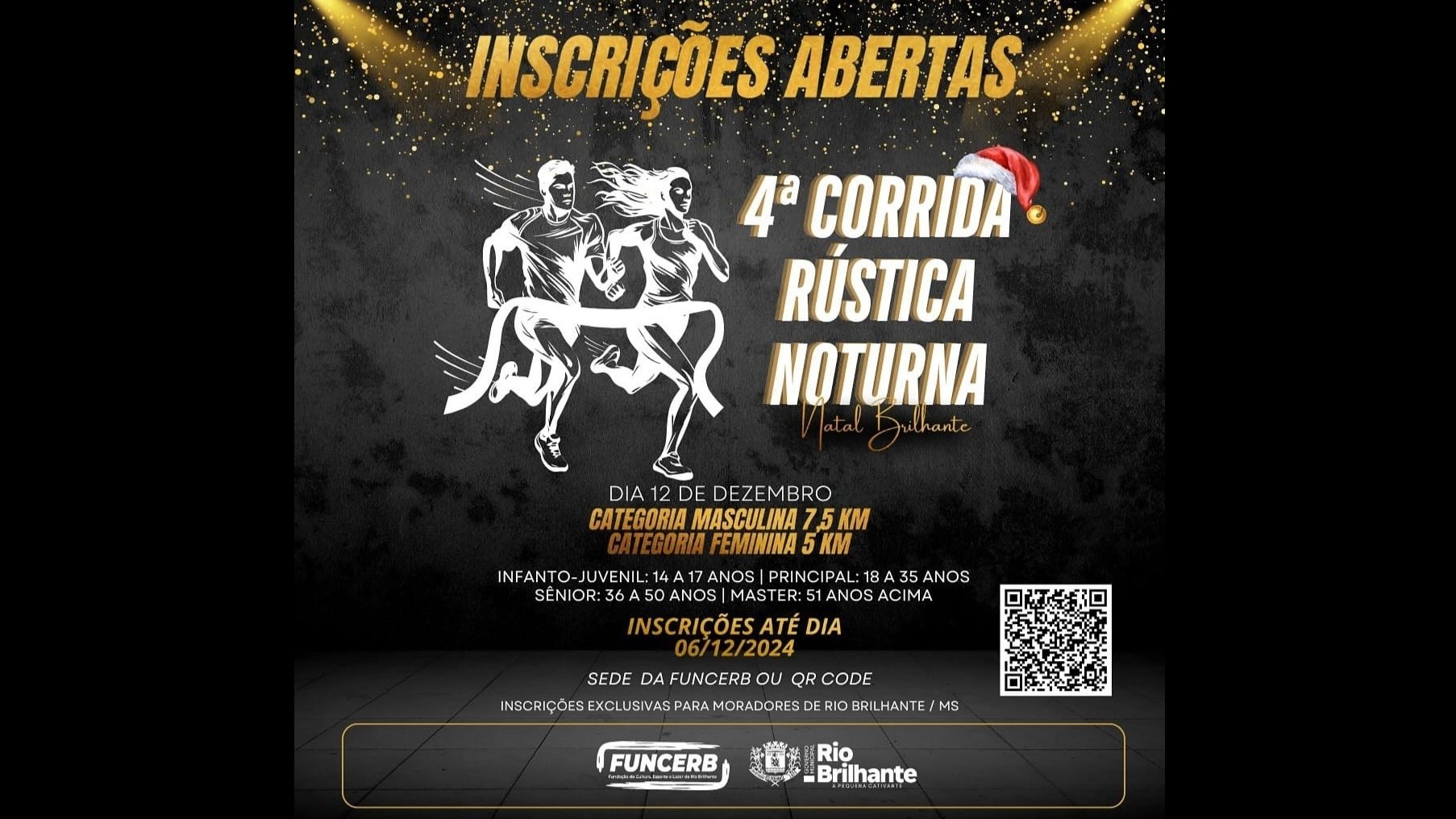 INSCRIÇÕES ABERTAS PARA A 4ª CORRIDA RÚSTICA NOTURNA